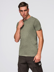 Men's t-shirt with wash effect - olive V4 OM-TSWT-0116