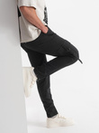 Pantaloni cargo STRAIGHT LEG pentru bărbați cu buzunare în dungi - negru V4 OM-PACG-0197