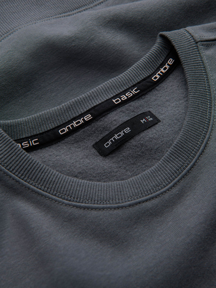 BASIC pánska bavlnená mikina - grafitová V11 OM-SSBN-0159