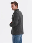 Men's checkered blazer with wool - graphite V2 OM-BLZB-0117