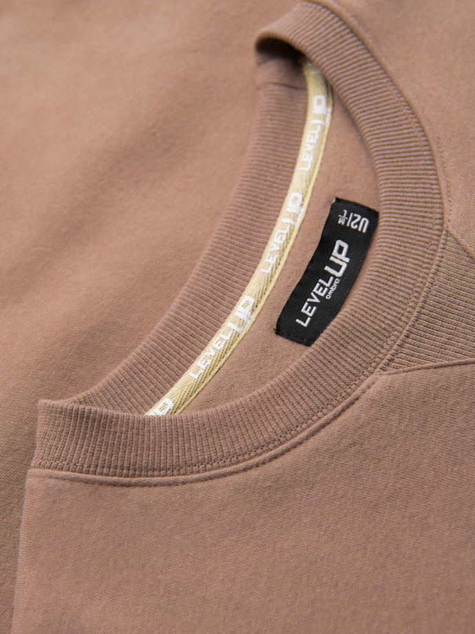 Klasická unisex mikina s okrúhlym výstrihom - hnedá V16 OU-SNBC-0104