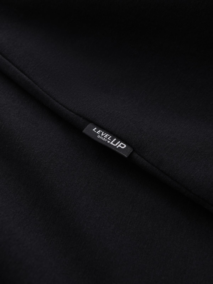 Bărbați LOOSE FIT bumbac mânecă lungă cu decolteu rotund - negru V1 OM-LSBC-0129