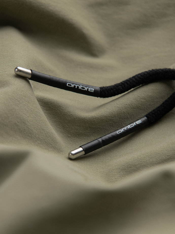 Vyriškos JOGGER kelnės su užtrauktukais ir krovininėmis kišenėmis - chaki V1 OM-PAJO-0125