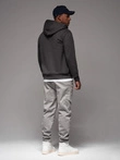 Men's knitted joggers with cargo pockets - light grey V4 OM-PAJO-0199
