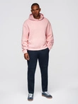 Men's sweatpants joggers with contrasting stripes - black V1 OM-PASK-0229