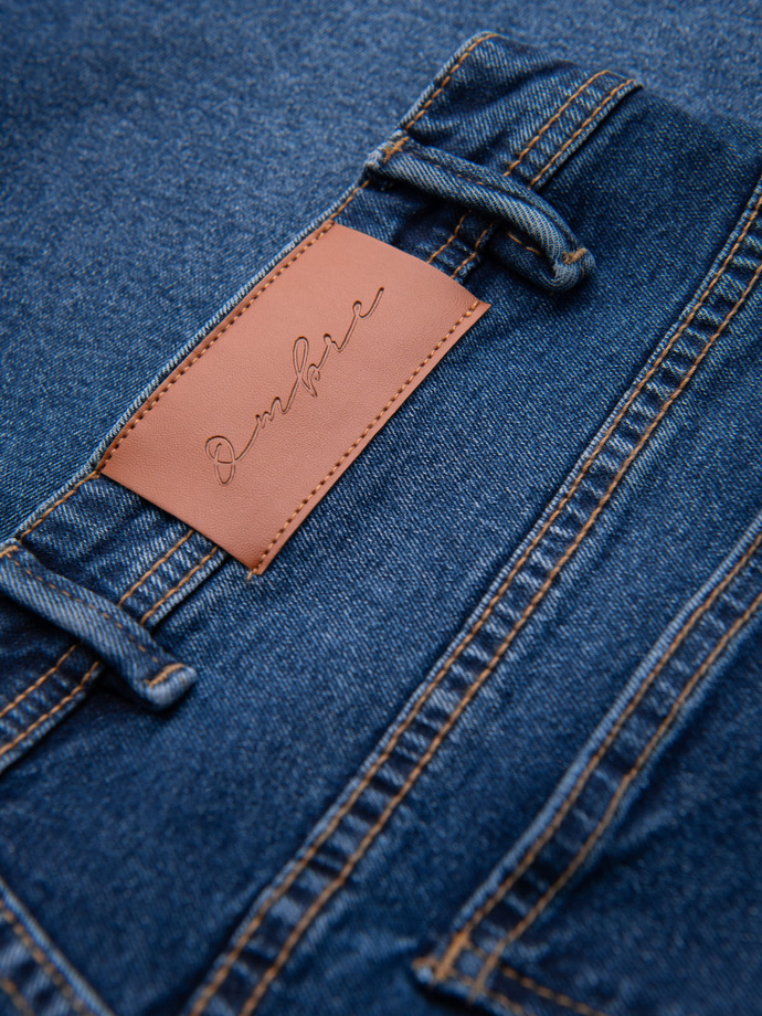 Pánske džínsové šortky klasického strihu - tmavomodré V3 OM-SRDS-0171