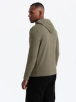 Men's kangaroo hoodie with logo - olive V4 OM-SSNZ-0162