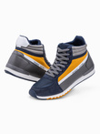 Pantofi sport casual barbati - bleumarin/galben T358