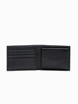 Men's leather wallet - black A609