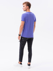 BASIC classic men's tee-shirt with a serape neckline - purple V12 S1369