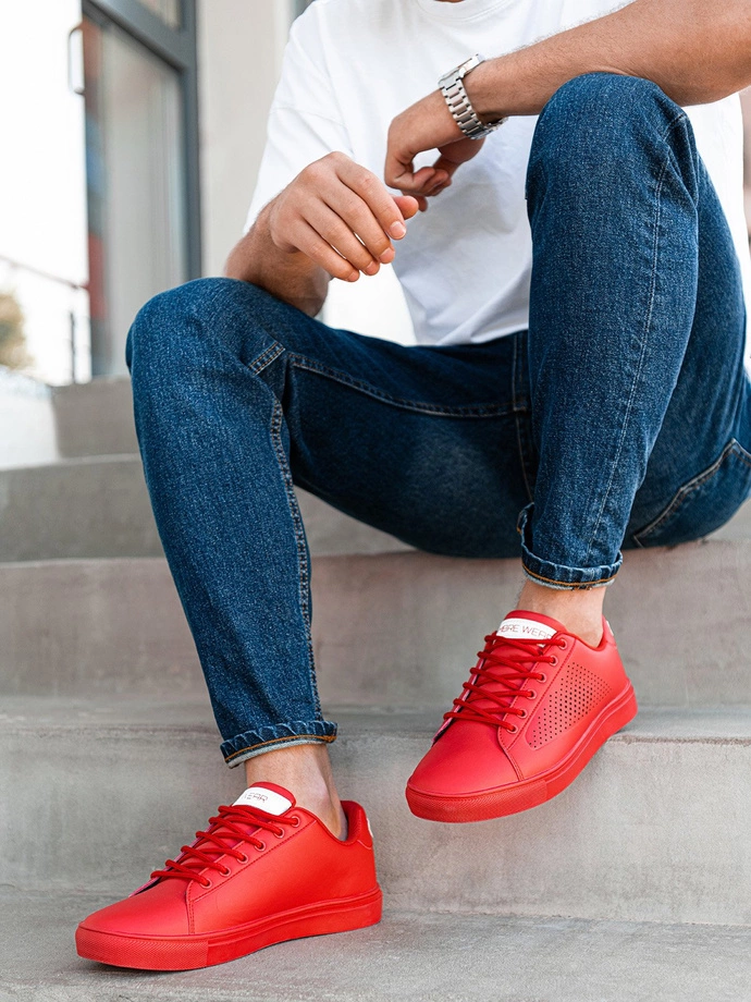 Men's ankle shoes - red T383