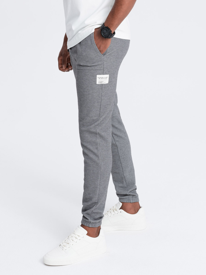 Men's structured knit sweatpants - graphite V5 OM-PASK-0211