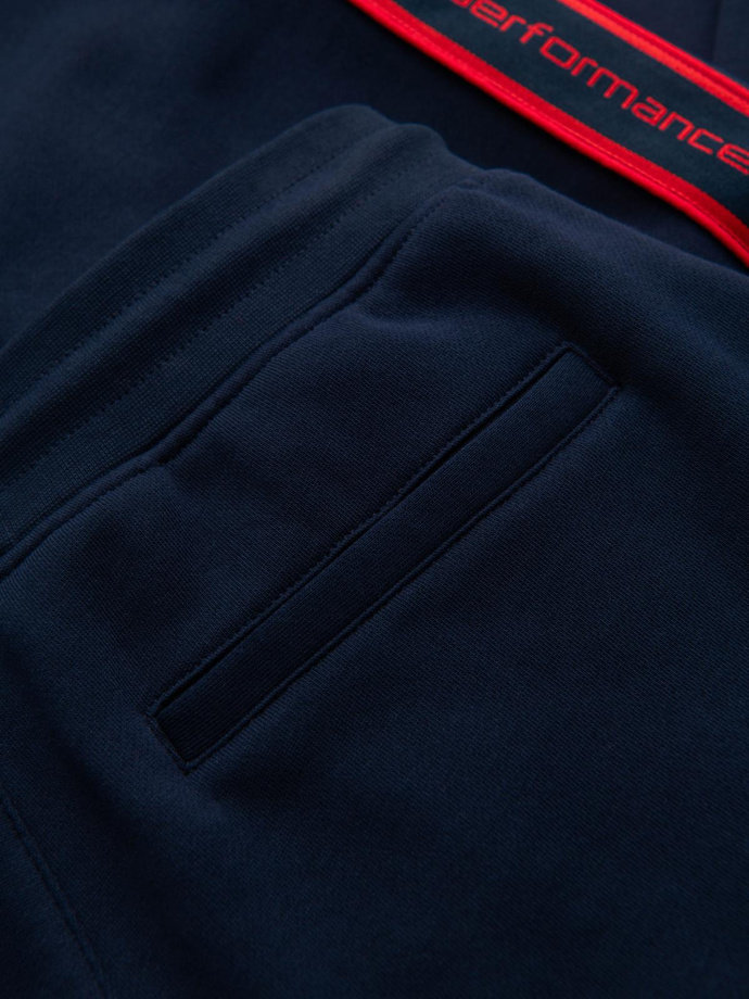 Pantaloni jogger sport pentru bărbați cu bordură - albastru marin V3 OM-PASK-0284