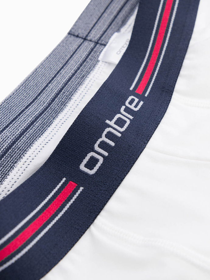 Klasikiniai prigludę vyriški boksininko šortai su dryžuota elastine juosta - 3 pakelių mišinys OM-UNBO-0109