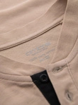 Tricou polo fără guler pentru bărbați - bej V5 OM-TSCT-0156