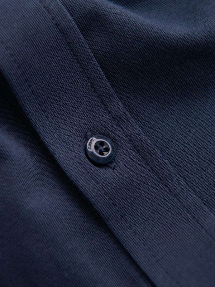 Men's REGULAR cotton single jersey knit shirt - navy blue V2 OM-SHCS-0138