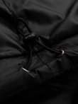 Men's quilted puffer jacket with hood - black V1 OM-JAHP-0235