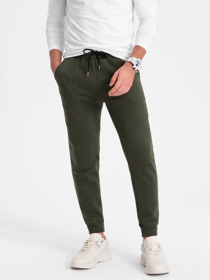 Men's sweatpants joggers - olive V2 OM-PASK-22FW-008