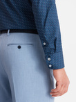 Pánská bavlněná vzorovaná košile SLIM FIT - modrá V4 OM-SHCS-0151