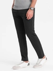 Elegantiškos vyriškos SLIM FIT chino kelnės - grafito spalvos V2 OM-PACP-0191