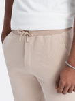 Men's structured knit shorts with chino pockets - beige V2 OM-SRCS-0128