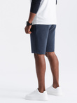 Men's ottoman knitted short sweat shorts - navy blue V1 OM-SRSK-0150