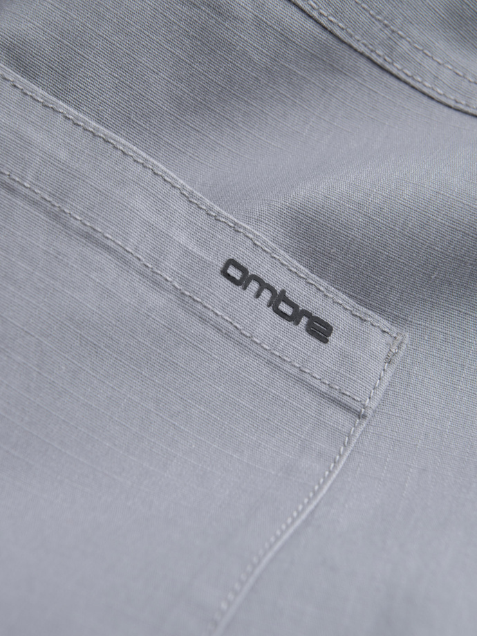 Men's JOGGER pants with stand-off and zippered cargo pockets - light grey V8 OM-PAJO-0135