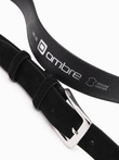 Curea bărbătească monocoloră din piele naturală de căprioară - negru V1 OU-ACBE-0113