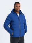 Men's winter quilted jacket - indigo C451