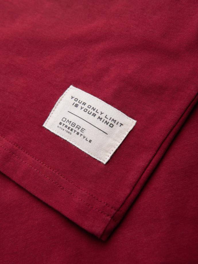 LOOSE FIT pánské tričko s kapsou - červené V3 OM-TSCT-0171 