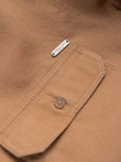 Cămașă bărbătească REGULAR FIT din bumbac cu buzunare cu nasturi - camel V2 OM-SHCS-0146