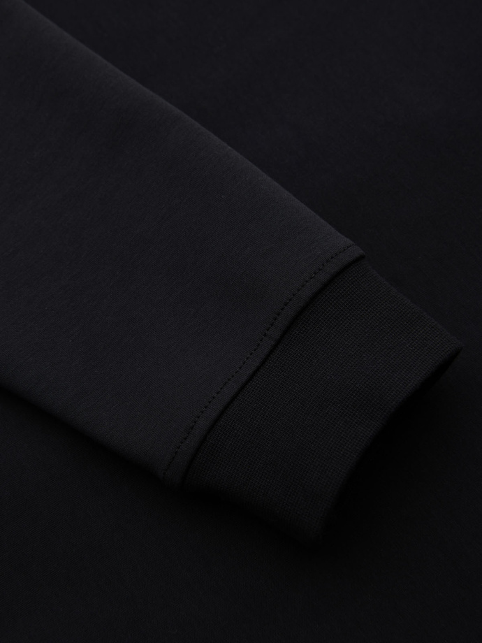 Unzipped hoodie sweatshirt in streetwear style - black V3 OM-SSZP-0213