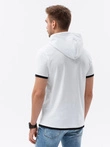 Men's hooded t-shirt - white V1 S1376