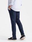 Pantaloni chino clasici pentru bărbați SLIM FIT - albastru marin V1 OM-PACP-0182
