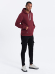 Men's non-stretch hoodie - maroon V7 OM-SSBN-0120