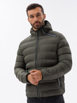 Men's winter quilted jacket - khaki C451