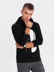 Pánska mikina s potlačou HOODIE - čierna V3 OM-SSPS-0152