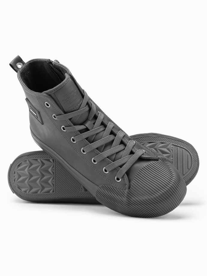 Adidași bărbătești cu vârf decorativ - gri V2 OM-FOTH-0157