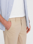 Men's chinos shorts with contrasting turn-up - sand V10 W421