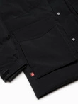 Men's winter jacket with detachable hood and cargo pockets - black V3 OM-JAHP-0152