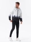 Men's sports jacket with ombre effect - white and black V4 OM-JANP-0104