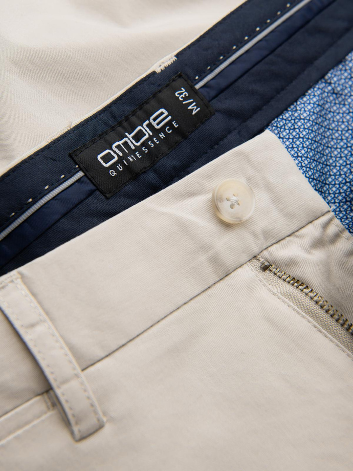Pantaloni chino uniformă REGULAR FIT pentru bărbați - bej V2 OM-PACP-0183