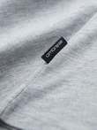 Tricou clasic din bumbac pentru bărbați BASIC cu decolteu tip echipaj - gri melange V16 OM-TSBS-0145