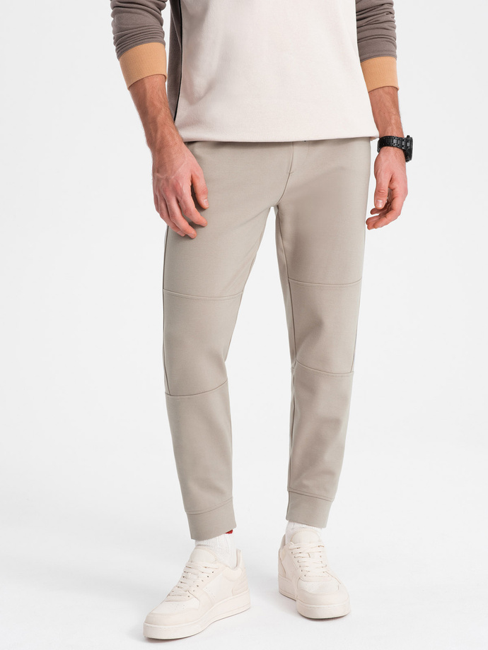 Men's sweatpants joggers on elastic with stitching - ash V1 OM-PASK-0142
