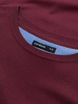 BASIC men's viscose classic sweater with round neckline - maroon V11 OM-SWBS-0106