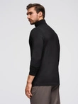 Men's plain turtleneck longsleeve - black V1 OM-LSCL-0130