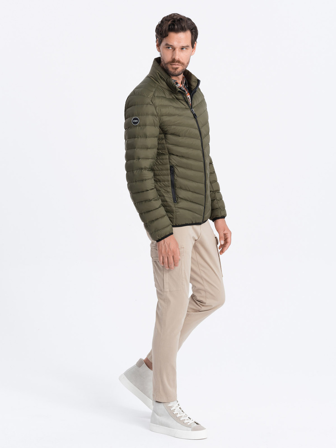 Men's quilted jacket - olive V5 C528