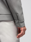 Men's biker jacket with pockets and collar - grey V3 OM-JALP-0157