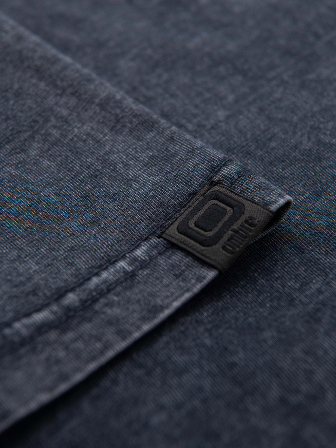 Tricou pentru bărbați cu efect de spălare - albastru marin V2 OM-TSWT-0116