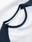 Manșon lung pentru bărbați cu mâneci raglan contrastante - alb și navy V1 OM-LSCL-0105